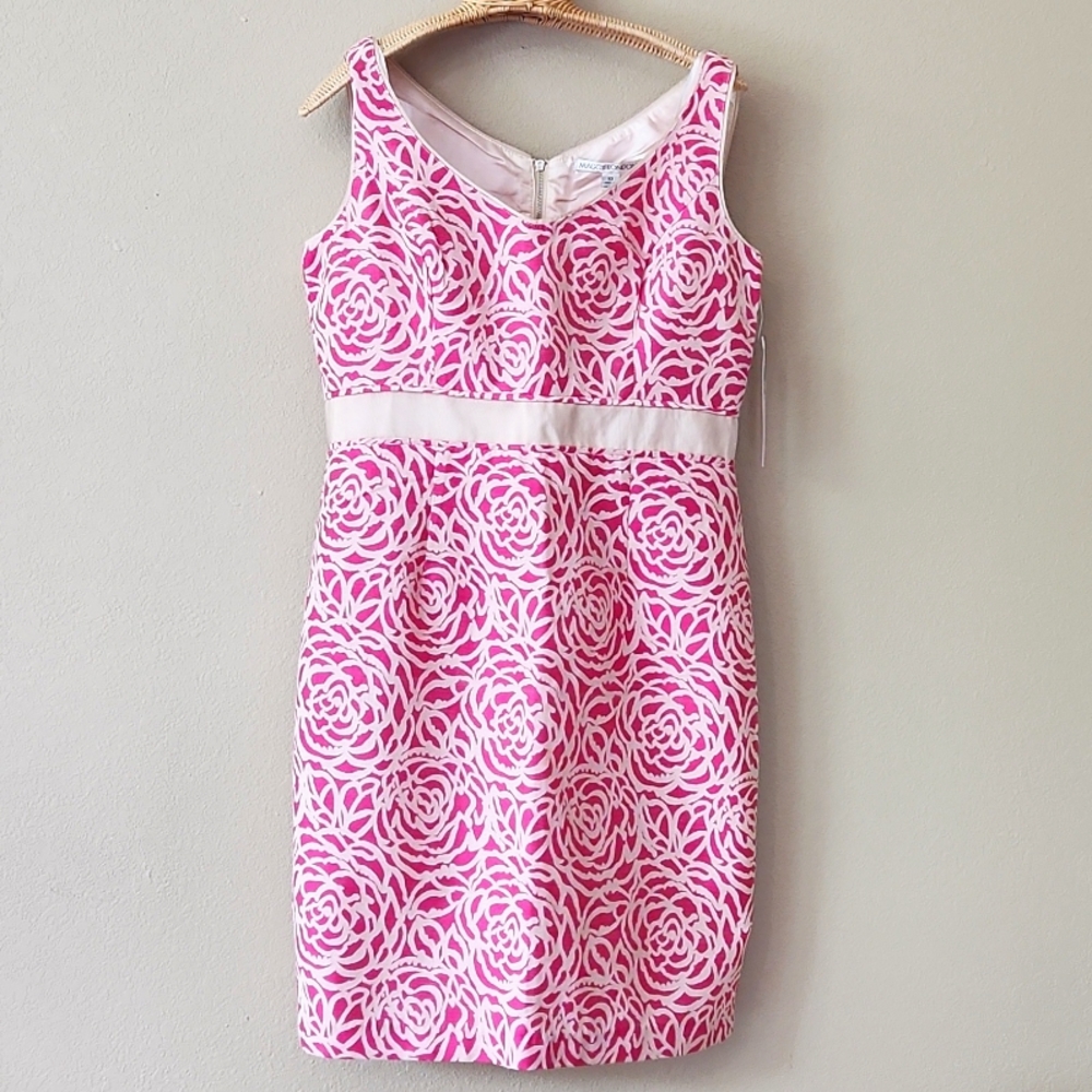 Maggy London pink rose dress
